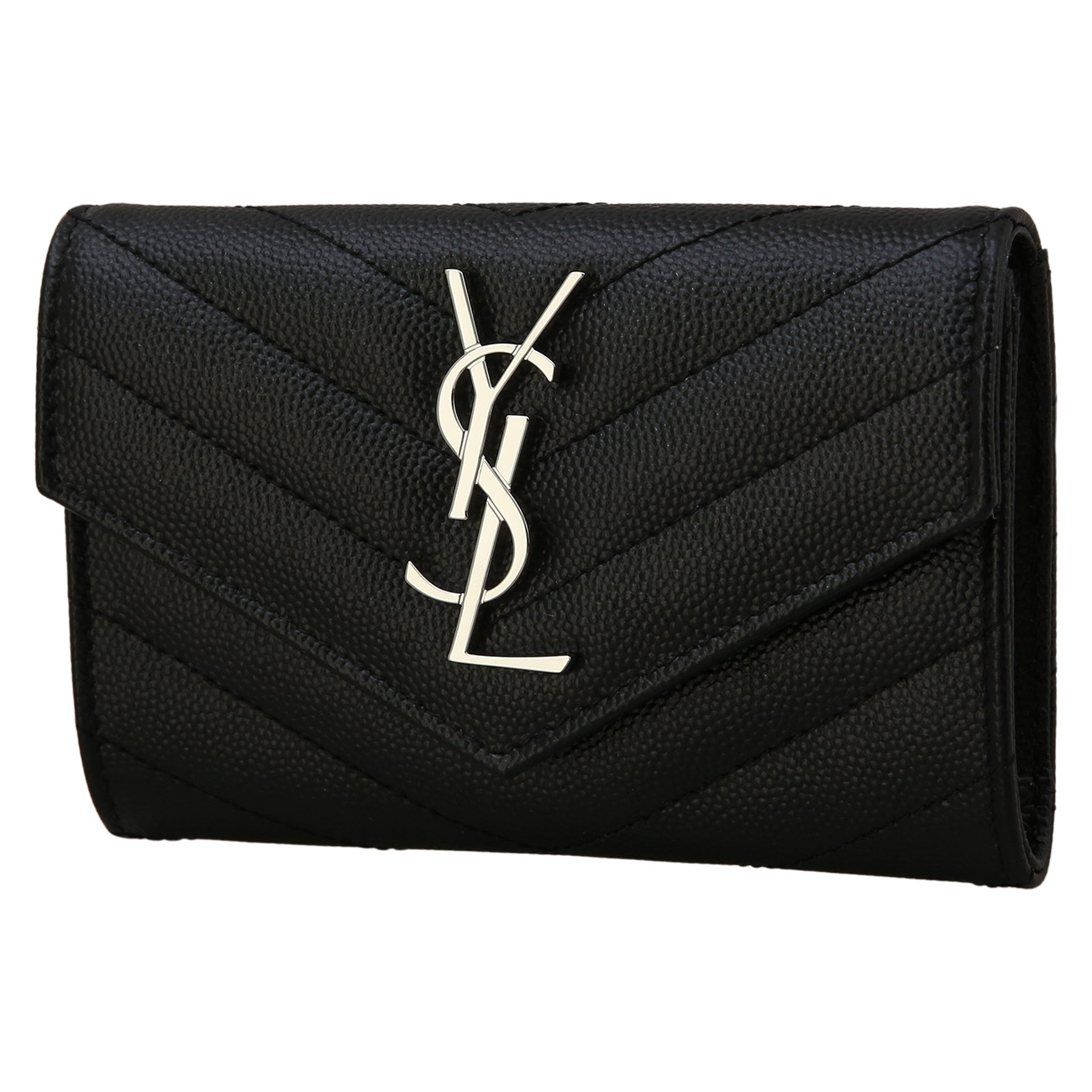 Yves Saint Laurent(USED)생로랑 414404 마틀라세 스몰 엔벨로프 지갑 은장